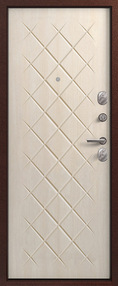 Стальная дверь, V-02, медь-антик-седой дуб, 960*2050 (Л), в ком-те с замком, Центурион
