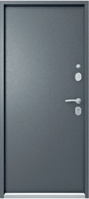 Стальная дверь, Эталон Термо-1, графит муар-графит муар, 860*2050 (Л), терморазрыв, в комплекте с замком, Эталон