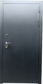 Стальная дверь, Эталон Термо-2, черный муар-венге светлый, 860*2050 (Л), терморазрыв, в комплекте с замком, Эталон