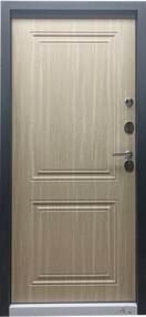 Стальная дверь, Эталон Термо-2, черный муар-венге светлый, 860*2050 (Л), терморазрыв, в комплекте с замком, Эталон