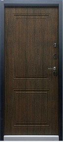 Стальная дверь, Эталон Термо-2, черный муар-тиковое дерево, 860*2050 (Пр), терморазрыв, в комплекте с замком, Эталон