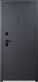 Стальная дверь, Эталон S-1, черный муар-белый снег, 860*2050 (Пр), в комплекте с замком, Эталон