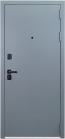 Стальная дверь, Эталон S-1, серый муар-ясень дип графит, 860*2050 (Пр), в комплекте с замком, Эталон