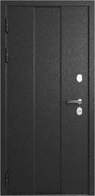 Стальная дверь, Эталон Термо-4, букле черный-астана эш уайт, 860*2050 (Пр), терморазрыв, в комплекте с замком, Эталон