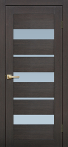 Межкомнатная дверь L20, 600*2000, Венге 3Д, FLYDOORS, (стекло матовое)