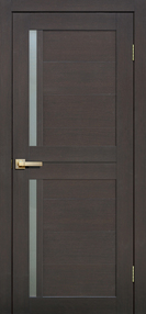 Межкомнатная дверь L22, 900*2000, Венге 3Д, FLYDOORS, (стекло матовое)