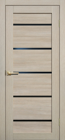 Межкомнатная дверь L26, 600*2000, Ясень , FLYDOORS, (стекло черное)