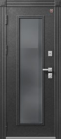 Стальная дверь, Т-2 Premium, антрацит муар-софт ясень белый, 860*2050 (Л), Стеклопакет 48мм, в ком-те с замком, Центурион