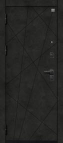 Стальная дверь, V-16, черный муар/бетон темный-кашемир белый, 960*2050 (Л), в ком-те с замком, Центурион