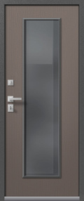 Стальная дверь, Т-2 Premium, антрацит муар-софт ясень грей, 860*2050 (Пр), Стеклопакет 48мм, в комплекте с замком, Центурион