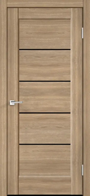 Межкомнатная дверь PREMIER 1, 600*2000, Дуб европейский, Vell Doris, (Лакобель черное)