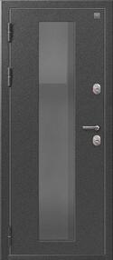 Стальная дверь, Т-1000, антик серебро-дуб полярный, 960*2050 (Пр), Стеклопакет, в комплекте с замком, Центурион