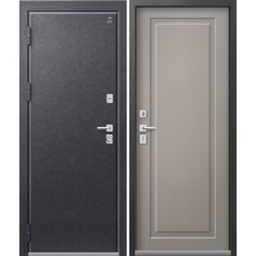 Стальная дверь, Т-4 NEW, антрацит муар-кашемир грей, 860*2050 (Л), в комплекте с замком, Центурион