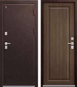 Стальная дверь, Т-4 NEW, шоколад муар-миндаль, 860*2050 (Л), в комплекте с замком, Центурион