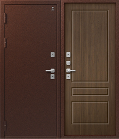 Стальная дверь, Т-6 NEW, медь-миндаль, 860*2050 (Л), в комплекте с замком, Центурион