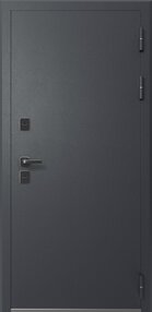 Стальная дверь, Эталон Термо-2, графит муар-белый снег, 860*2050 (Пр), терморазрыв, в комплекте с замком, Эталон