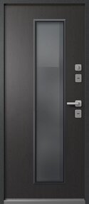 Стальная дверь, Эталон Термо-СП20, антрацит муар блеск-ясень графит, 860*2050 (Пр), стеклопакет, в комплекте с замком, Эталон