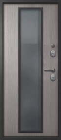 Стальная дверь, Эталон Термо-СП40, букле черный-сандал белый, 860*2050 (Л), стеклопакет, в комплекте с замком, Эталон