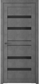 Межкомнатная дверь Дрезден, 600*2000, Бетон темный, Albero, (стекло черное)
