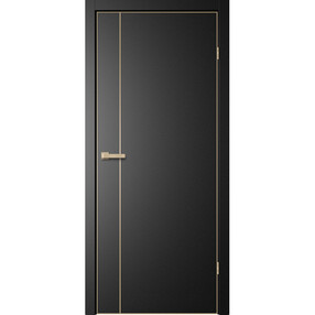 Межкомнатная дверь TR04, 700*2000, Титан, FLYDOORS (глухая), кромка АЛ шампань
