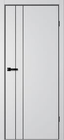 Межкомнатная дверь TR02, 700*2000, Сильвер, FLYDOORS (глухая), кромка АЛ черный