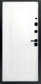 Стальная дверь, Модель 10, серый графит-белый, 960*2050 (Л), в комплекте с замком