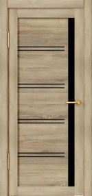 Межкомнатная дверь Модерн, 600*2000, Дуб европейский, ДВЕРНЫЕ РЕШЕНИЯ, (стекло черное)