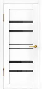 Межкомнатная дверь Верона, 600*2000, Белый, ДВЕРНЫЕ РЕШЕНИЯ, (стекло черное)