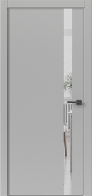 Межкомнатная дверь Прима, 600*2000, Лофт светлый, ДВЕРНЫЕ РЕШЕНИЯ, (Зеркало), серая ABS кромка