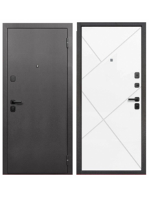 Входная дверь 7 см Гарда, серебро-белый матовый, 860*2050 (Л), в комплекте с замком, Ferroni